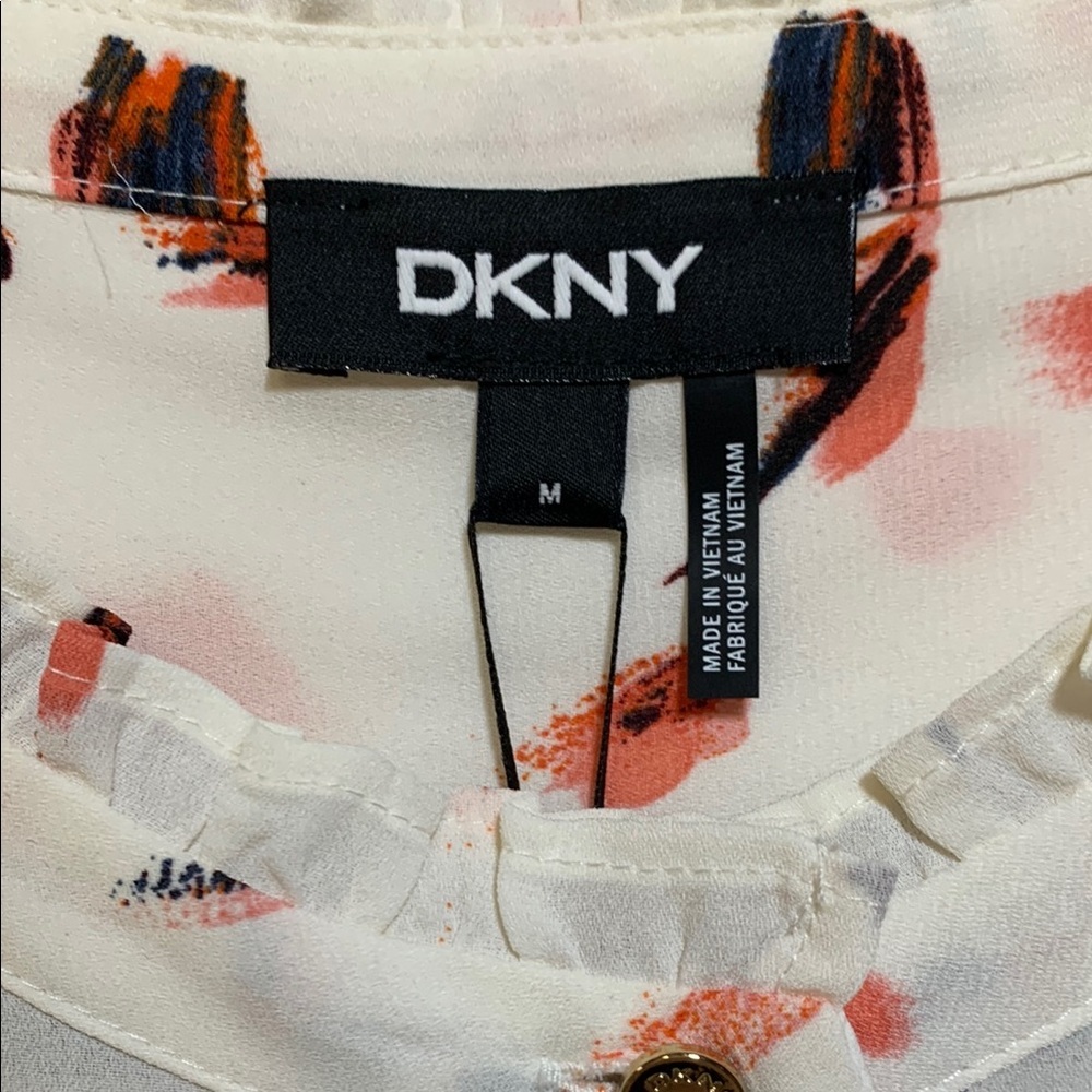 DKNY White Cream Ruffled Blouse - Picture 2 of 8
